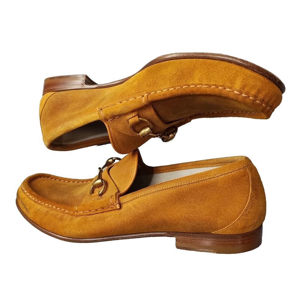 Vintage Gucci 1953 Horsebit Loafers Mens US Size 10.5 Brown Moc Toe Cuban Heel